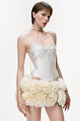 Halter Floral Corset Two Piece Dress